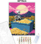  Szürreális csontváz pihenő - számfestő készlet - 60×70 cm (Keret nélkül)