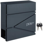 SONGMICS Modern postaláda újságtartóval 37 x 37 x 10, 5 cm antracitszürke