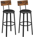 VASAGLE 2 db bárszék lábtartóval 39 x 100 x 39 cm, rusztikus barna és fekete