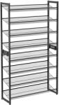 SONGMICS 8-szintes fém cipőtartó, 2 egymásra rakható 4-szintes cipő rendszerező készlet