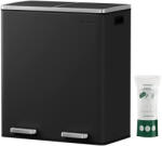 SONGMICS Légmentes fém pedálos dupla szemetes 2 x 30l, 15 szemeteszsákkal, fekete
