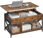 VASAGLE Emelhető tetejű dohányzóasztal 50 × 100 × (49-62 cm), barna és fekete színben