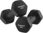 SONGMICS Neoprén súlyzók csúszásmentes fogantyúval 2x5 kg, fekete