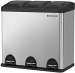 SONGMICS Szelektív hulladékgyűjtő 54l, pedálos szemetes 3 részes