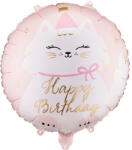  Szülinapi fólia lufi cicás mintával, 35x35 cm, vegyes színek (FB361)