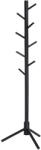 VASAGLE Álló fogas, fa alakú kabáttartó, 8 kampóval, 3 magassági lehetőséggel, fekete