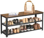 VASAGLE Cipőpad, cipőtartó 2 polccal, rusztikus barna és fekete - vashome - 24 200 Ft