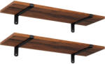 SONGMICS Falipolc készlet, 2 db-os úszó dekoratív polc, 60x20x7 cm, barna és fekete