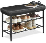 VASAGLE Ekho cipőpad, bejárati cipőtartó 30x80x50 cm, fekete