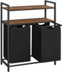 VASAGLE Szennyestartó, szennyeskosár, 46l, rusztikus barna