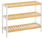 SONGMICS Cipőtartó, 3 szintes bambusz polc, tároló polc 70 x 26 x 55 cm