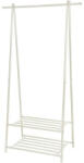 SONGMICS Kabáttartó, kabátállvány, ruhafogas 2 szintes polccal, cipőtárolóval, fehér - vashome