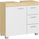 VASAGLE Mosdó alatti szekrény, 30 x 70 x 64 cm, fehér - bézs