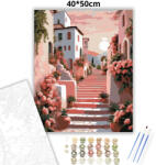  Rózsás lépcsősor nyugalma - számfestő készlet