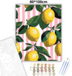  Nyári citromágak - számfestő készlet - 80×100 cm (Keret nélkül)