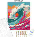  Színes hullám - számfestő készlet - 80×100 cm (Keretre feszítve)