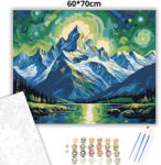  Csillagfényes hegycsúcsok - számfestő készlet - 60×70 cm (Keretre feszítve)