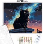  Álmodozó kiscica - számfestő készlet - 80×100 cm (Keret nélkül)