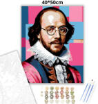  William Shakespeare szemüvegben - számfestő készlet - 40×50 cm (Keretre feszítve)
