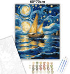  Csillagfényes vitorlás - számfestő készlet - 60×70 cm (Keretre feszítve)