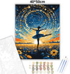  Aranyló balerina sziluett - számfestő készlet