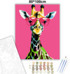  Pimasz napszemüveges zsiráf - számfestő készlet - 80×100 cm (Keret nélkül)