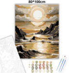  Aranyló napkorong - számfestő készlet - 80×100 cm (Keret nélkül)