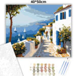  Tengeri kilátás - számfestő készlet - 40×50 cm (Keretre feszítve)