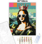  Mona Lisa királynő - számfestő készlet - 80×100 cm (Keret nélkül)