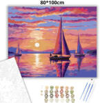 Aranyló vitorlások csendje - számfestő készlet - 80×100 cm (Keret nélkül)