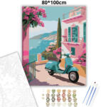  Robogó a teraszon - számfestő készlet - 80×100 cm (Keret nélkül)