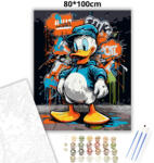  Vagány sapkás kacsa - számfestő készlet - 80×100 cm (Keretre feszítve)