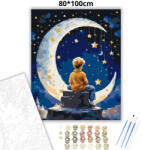  Csillagfényes sarlóhold - számfestő készlet - 80×100 cm (Keretre feszítve)