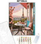  Békés párizsi terasz - számfestő készlet - 80×100 cm (Keret nélkül)