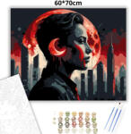  Vörös Hold profil - számfestő készlet - 60×70 cm (Keret nélkül)