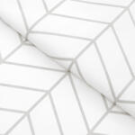 Goldea pamutvászon - szürke cikkcakk fehéren 160 cm