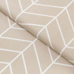 Goldea pamutvászon - fehér cikkcakk bézsen 160 cm