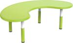 OOKEE Masa semirotunda verde, din plastic, reglabila, marimea 1-3 pentru gradinita (YCY0051V)