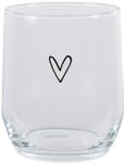 Clayre & Eef Set 6 pahare sticla transparenta Heart 8x9 cm, 300 ml (6GL4399deco) Pahar