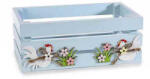Decorer Cos din lemn albastru model Gaini 18x11x7 cm (A51.47.78Bdeco)