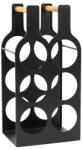 AdTrend Suport 6 sticle vin fier negru 24, 5 x 18 x 49 cm (118942) Suport sticla vin