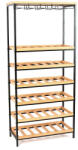 AdTrend Suport pardoseala sticle vin fier negru lemn 64, 5 x 33 x 140, 5 cm (118960) Suport sticla vin