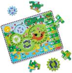 Melissa & Doug Puzzle din lemn pentru copii Melissa Doug, 24 piese, cu roti dintate, tematica animale (MND31004) Puzzle