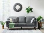 MAXISHOP Italia Collection Canapea cu 3 locuri LOKKA Catifea Gri inchis Canapea