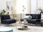 MAXISHOP Italia Collection Set de living cu 3 locuri VESTFOLD Catifea Negru