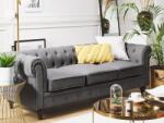 MAXISHOP Italia Collection Canapea cu 3 locuri CHESTERFIELD Gri Canapea