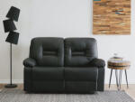 MAXISHOP Italia Collection Canapea cu recliner manual cu 2 locuri BERGEN Piele ecologica Negru Canapea