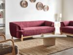 MAXISHOP Italia Collection Canapea cu 3 locuri ALNOR Chenille Bordo Canapea