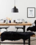 MAXISHOP Italia Collection Covor din blana de oaie ULURU Negru 65 x 110 cm Covor