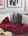 MAXISHOP Italia Collection Covor din blana de oaie ULURU Bordo 65 x 110 cm Covor